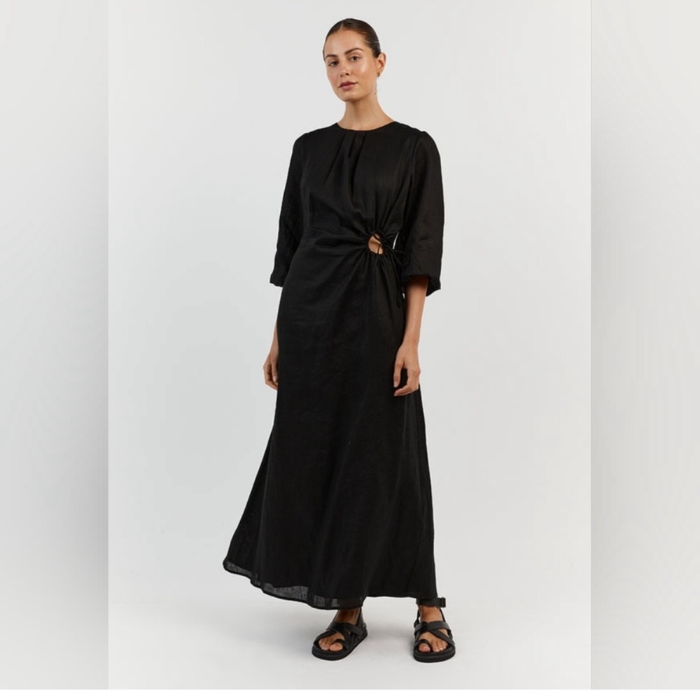 DISSH beau black linen sleeve dress